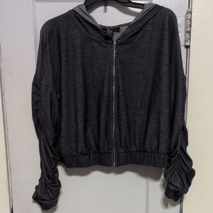 Ashley Stewart Charcoal Zip-Up Hoodie